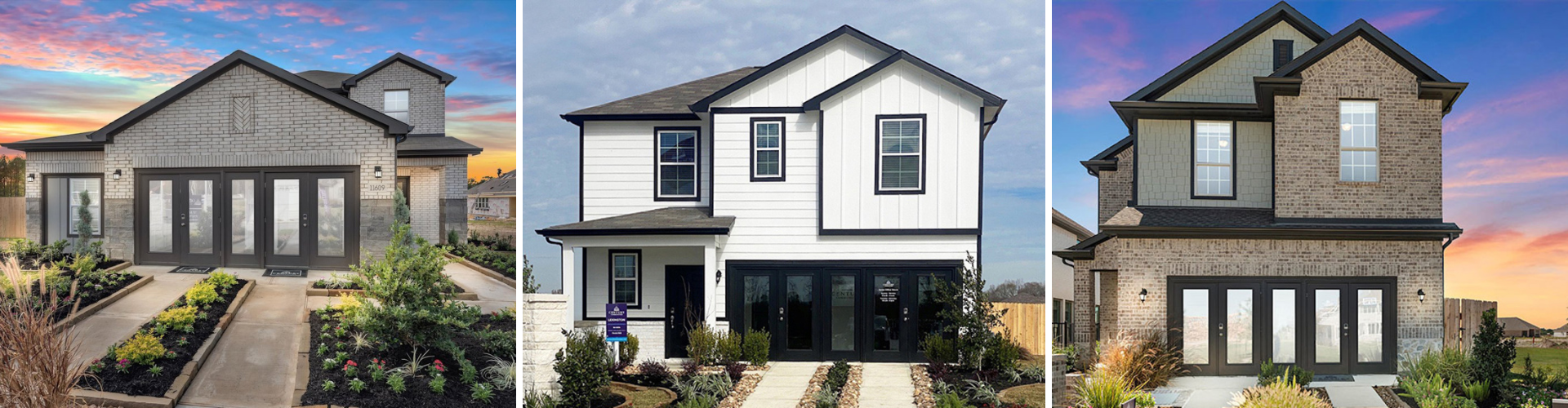 A collage of houses.
