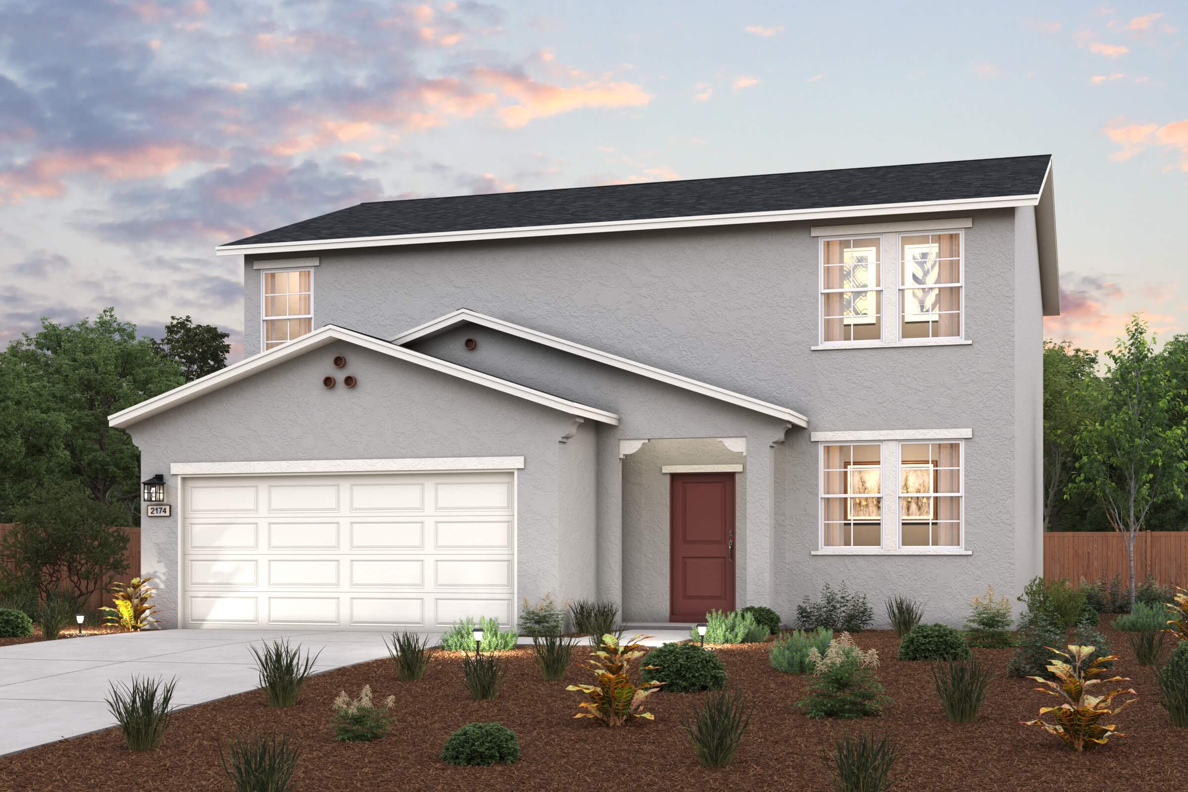 A house with a garage.