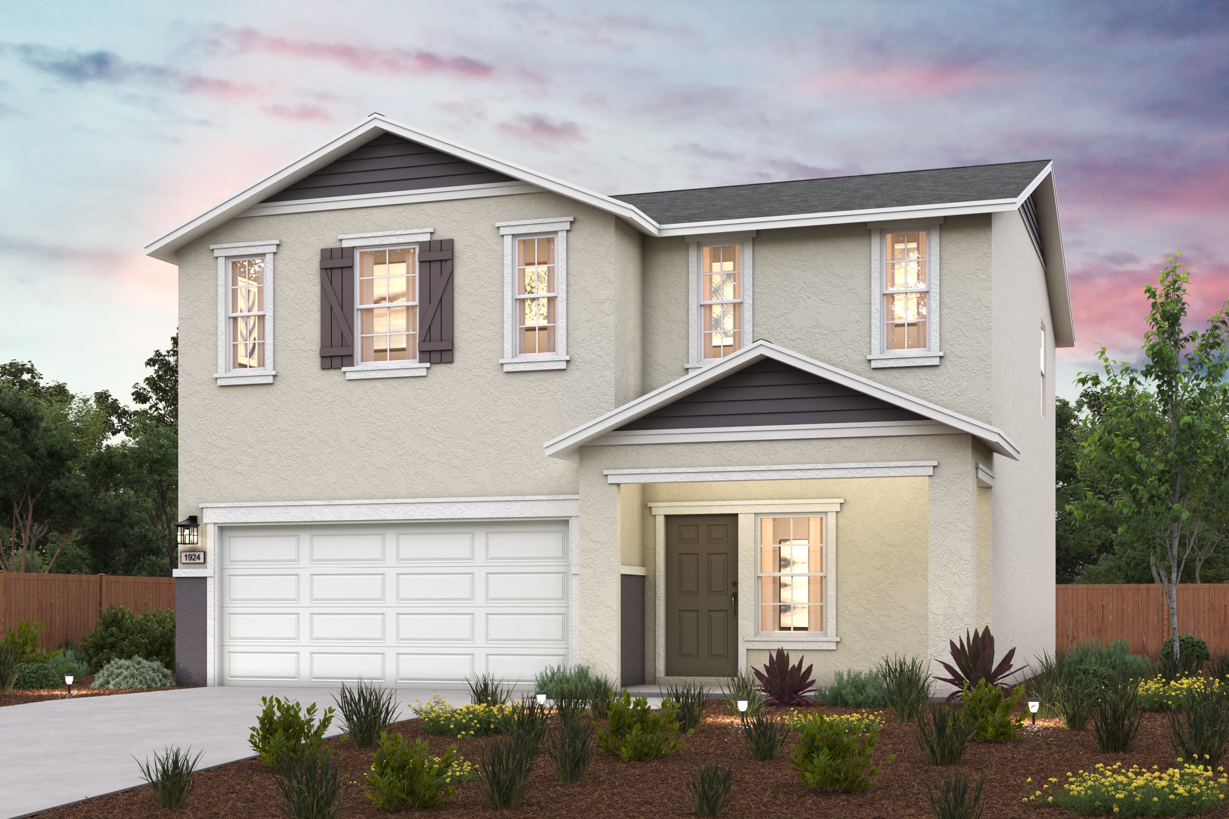 A house with a garage.