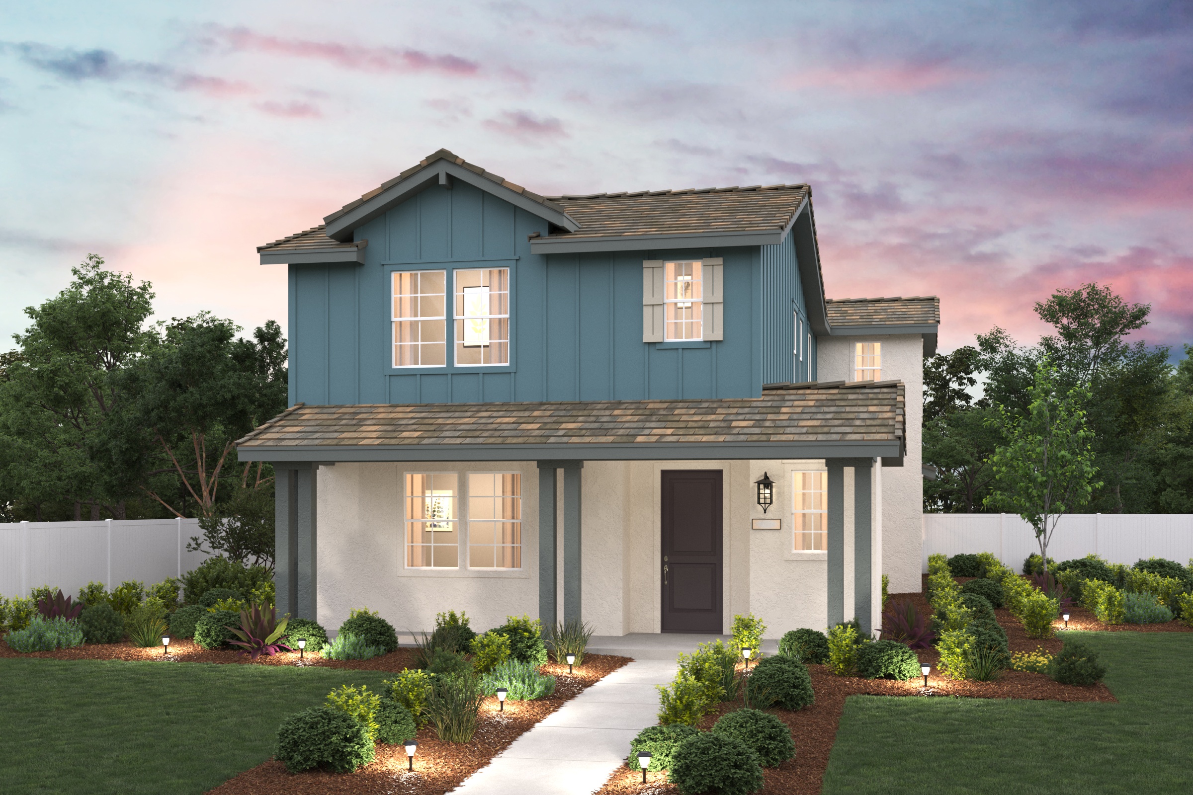 A house with a driveway.