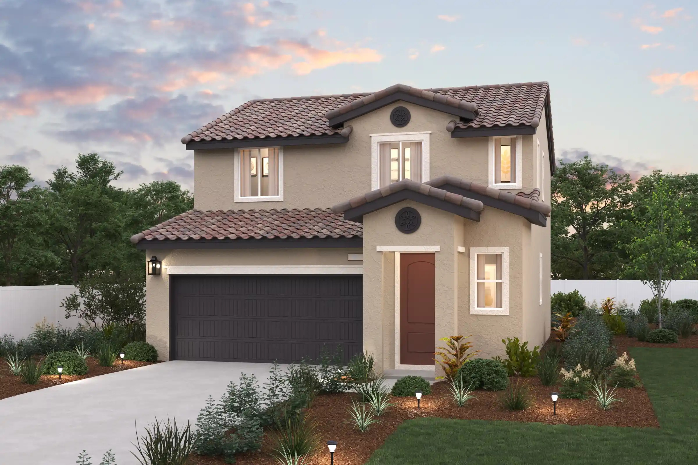 A house with a driveway.