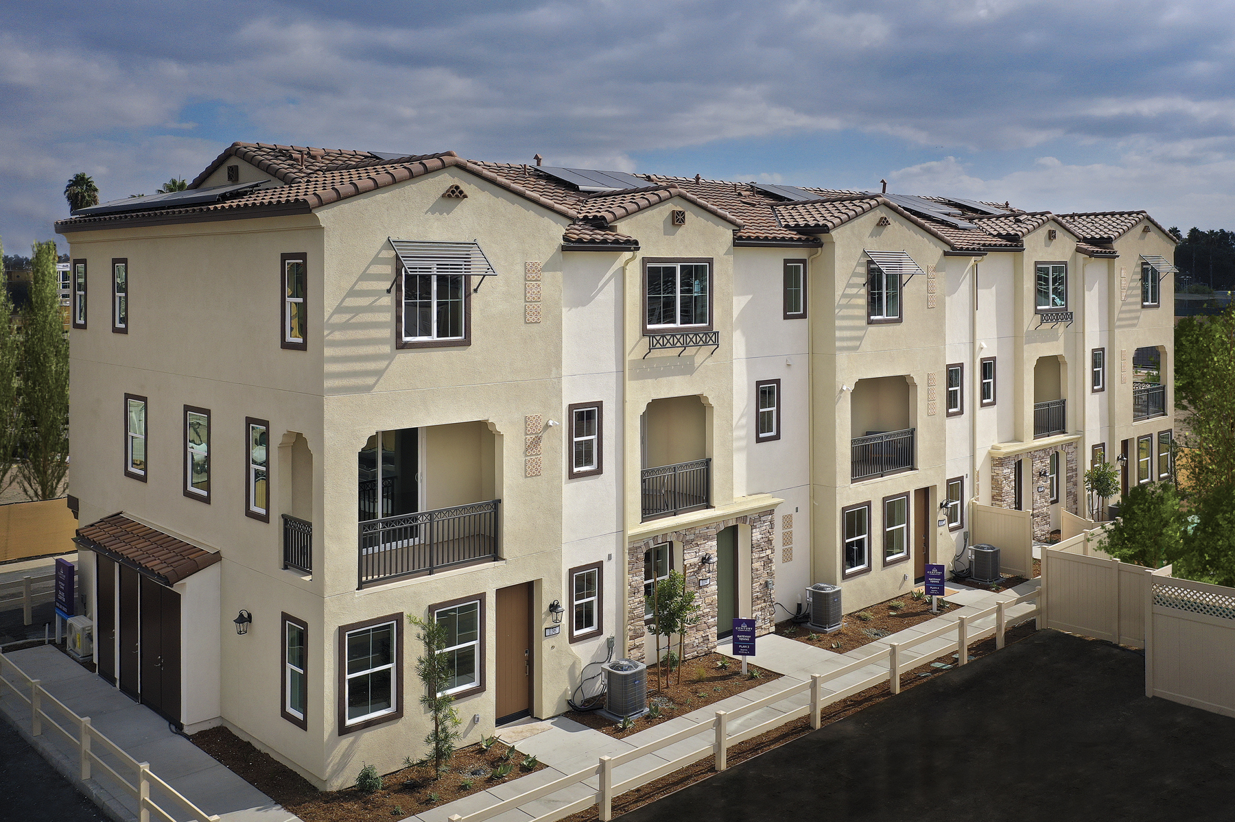 A large white building.