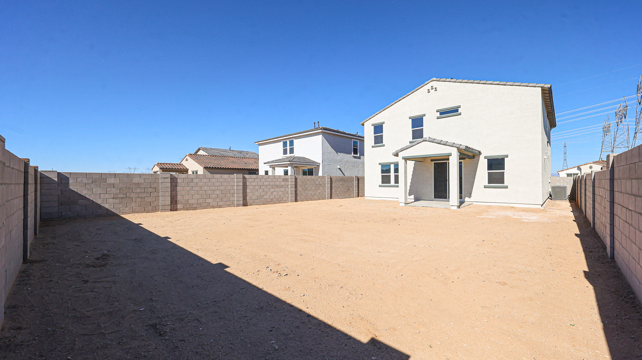 A row of white buildings.