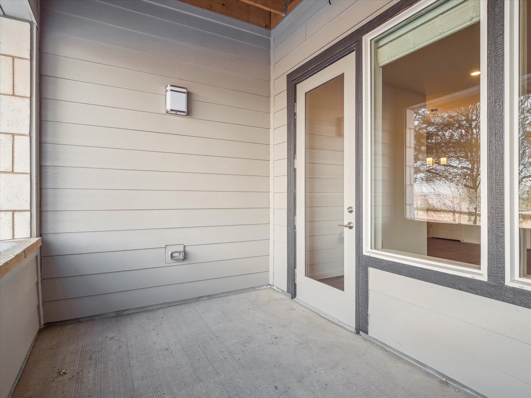 A white garage door.
