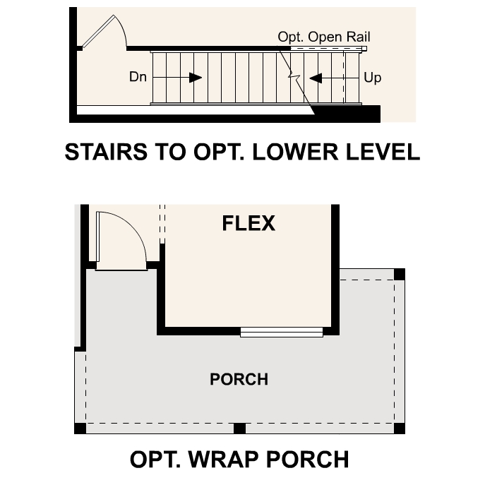 Diagram. Nightingale Floorplan, Main Level Options