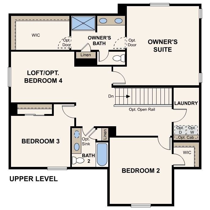 Diagram, engineering drawing. Powell Floorplan, Upper Level 