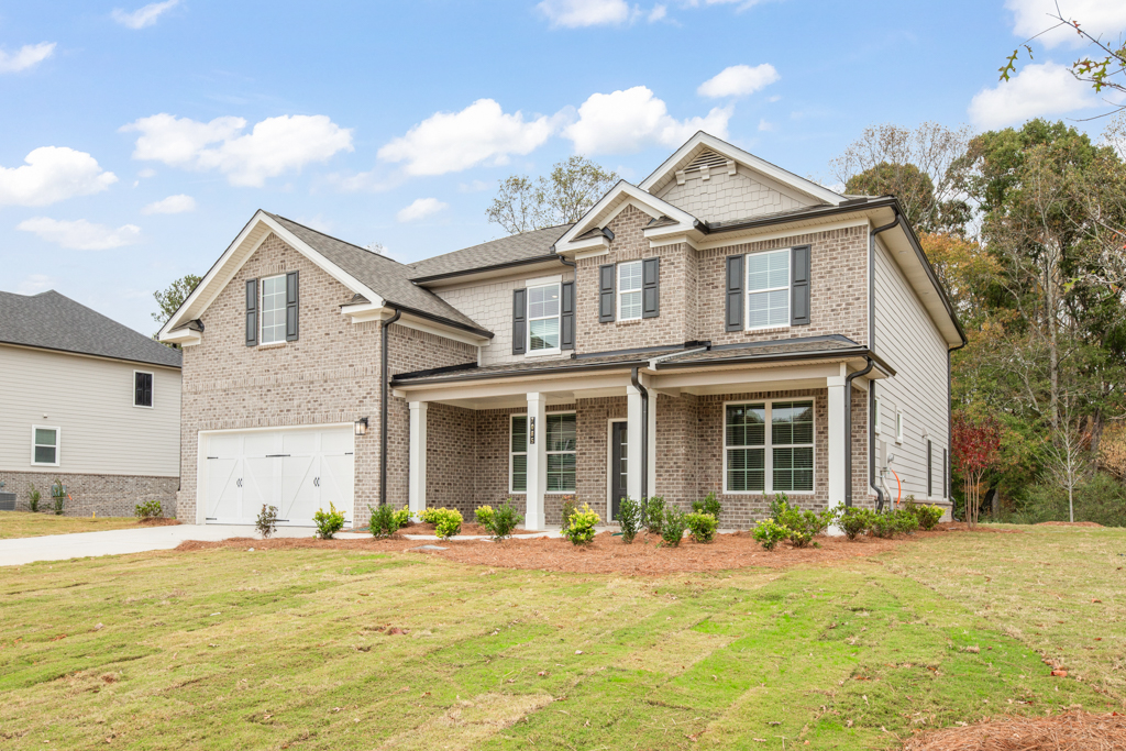 A house with a garage.