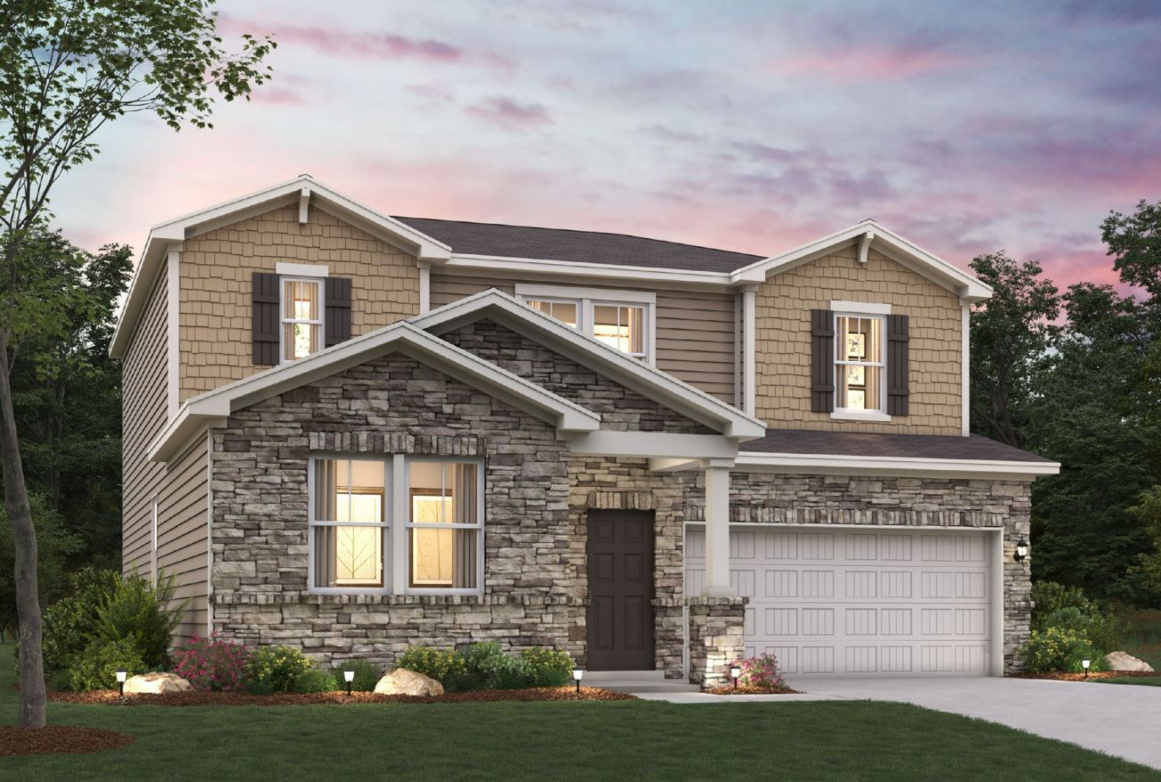 A house with a garage.