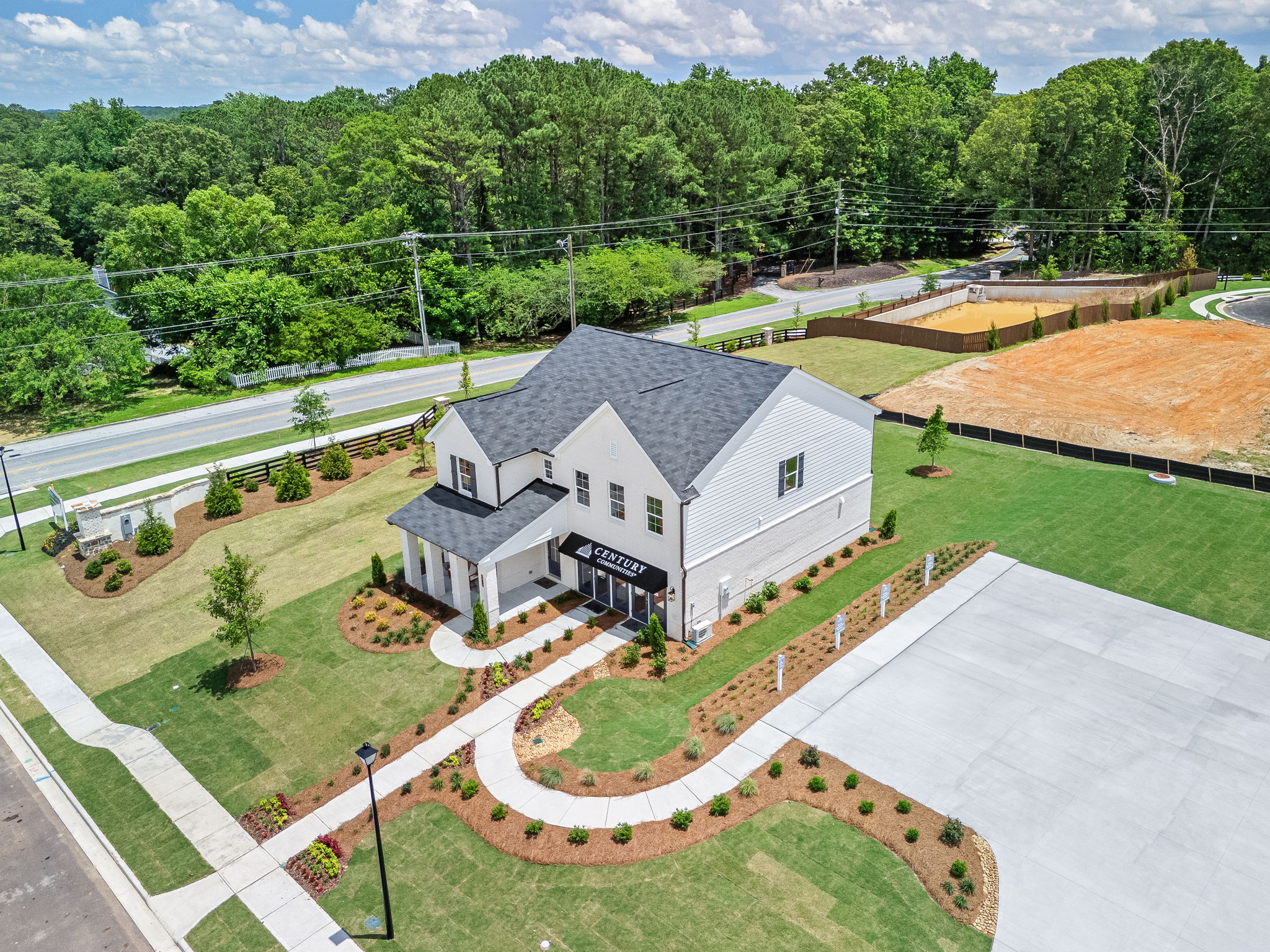 A house with a large courtyard.