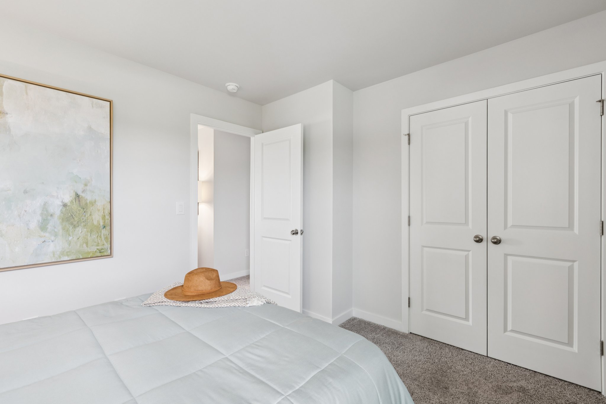 A room with white doors.