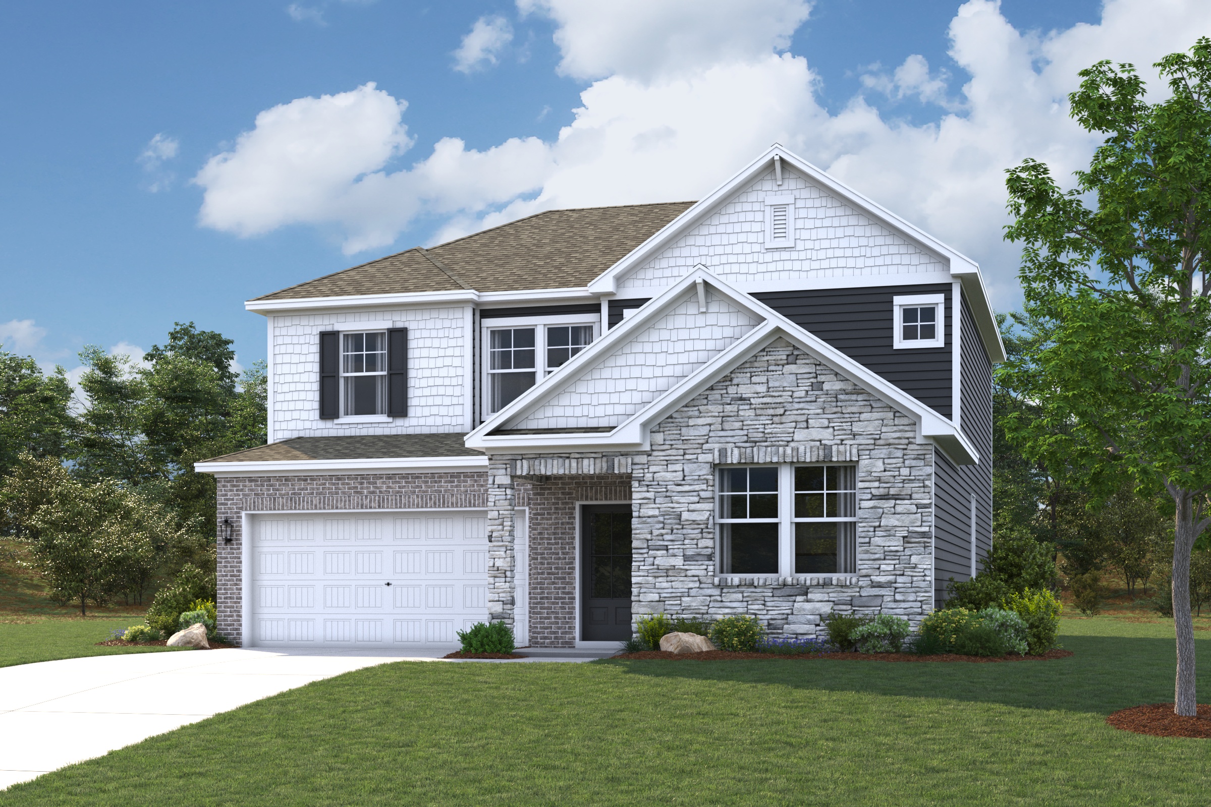 A house with a garage.