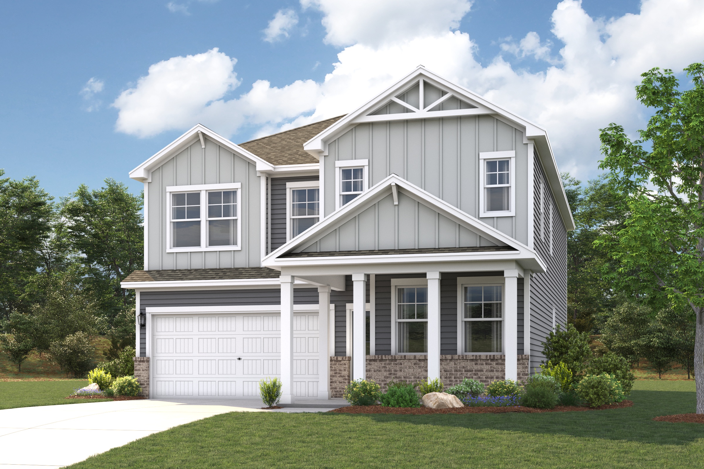 A house with a large front yard.