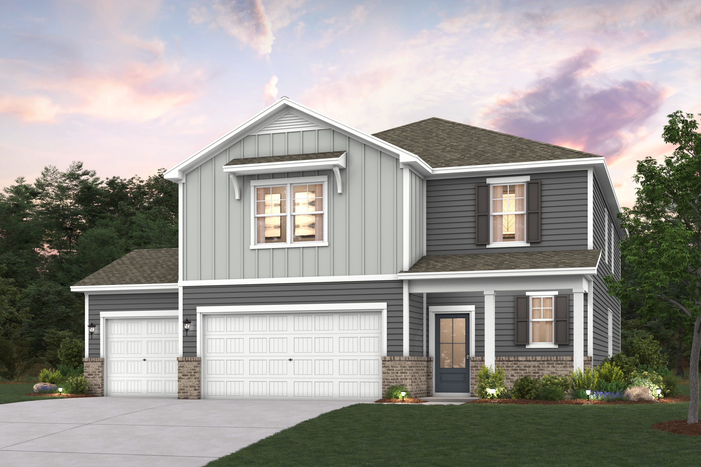 A house with a garage.