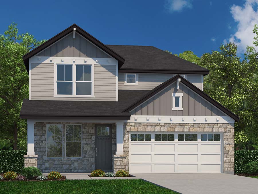 A house with a large front yard.