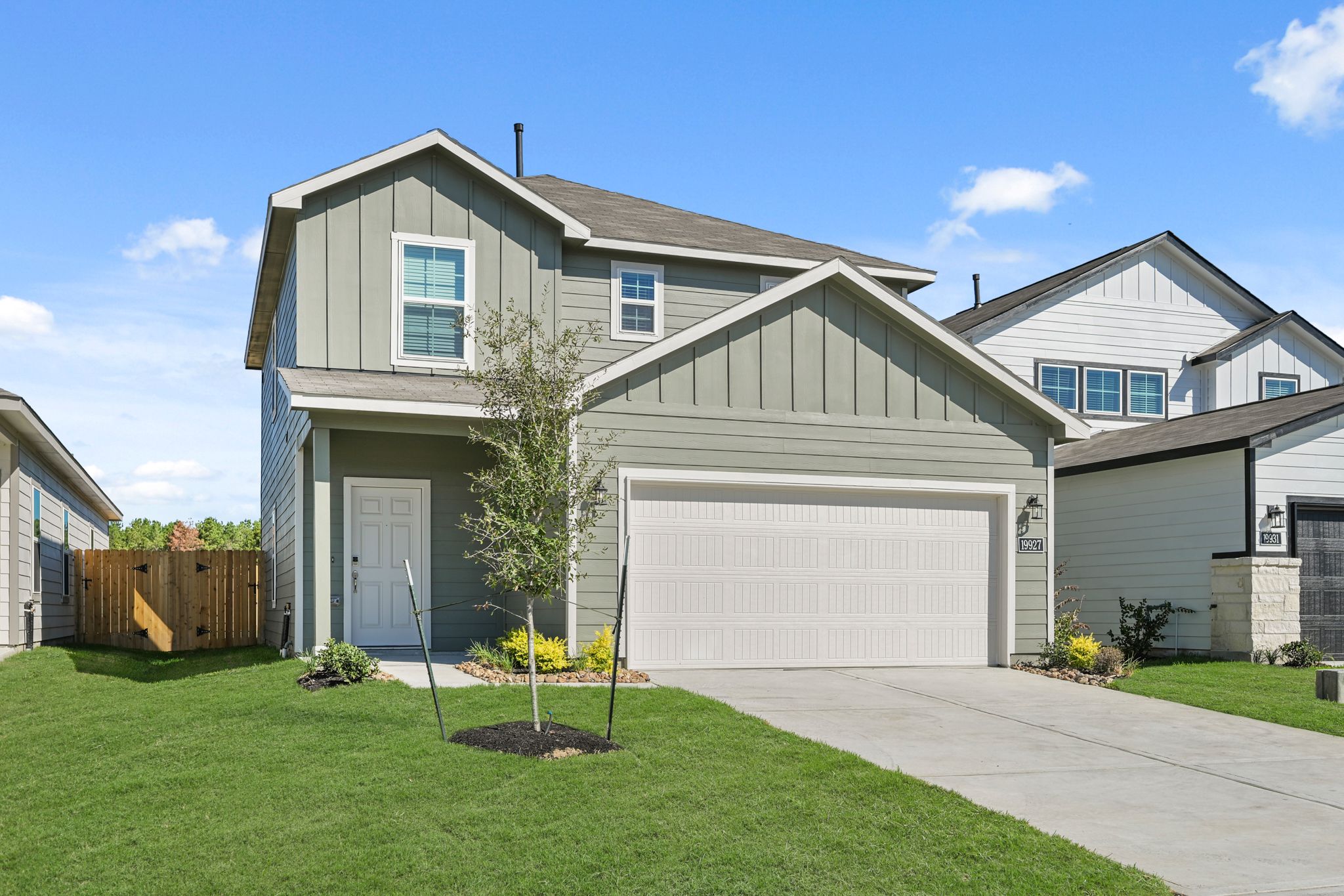 A house with a garage.