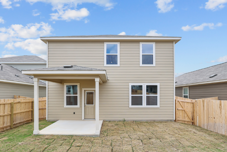 A house with a fence.