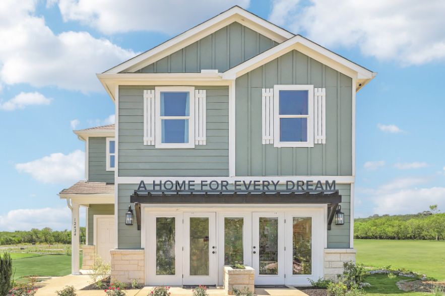 A building with a sign on it.