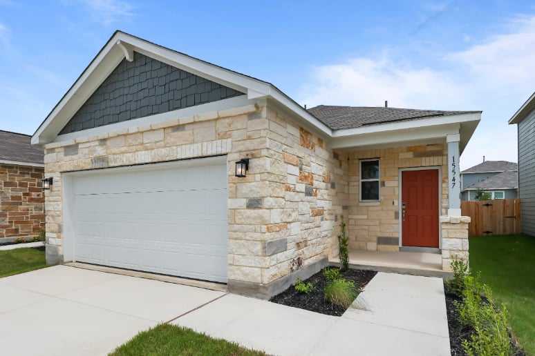 A house with a garage.