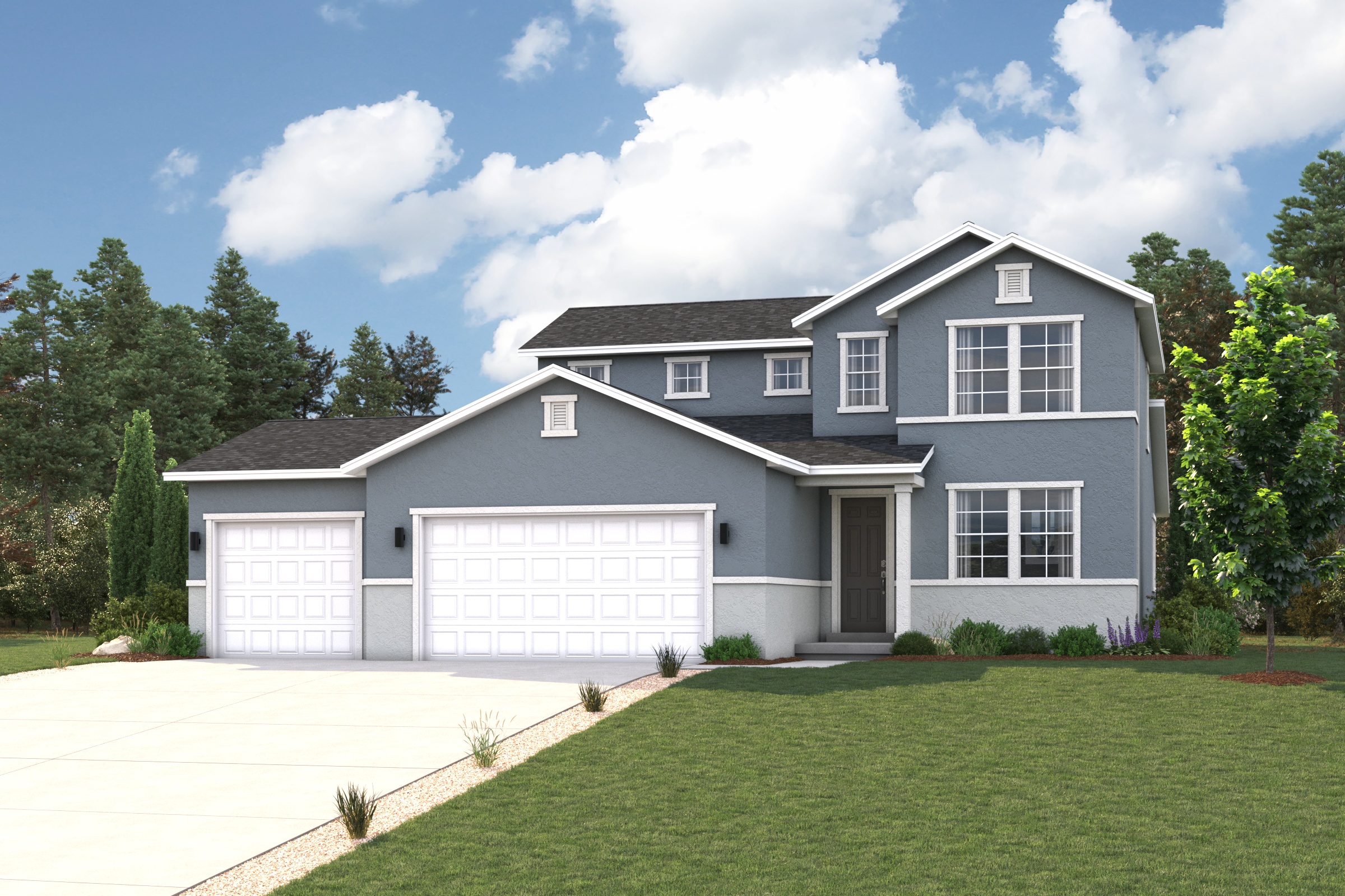 A house with a driveway.