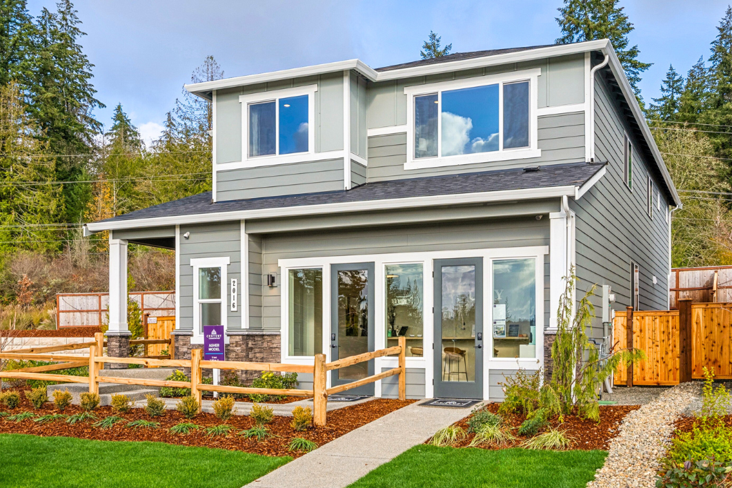 A house with a deck.