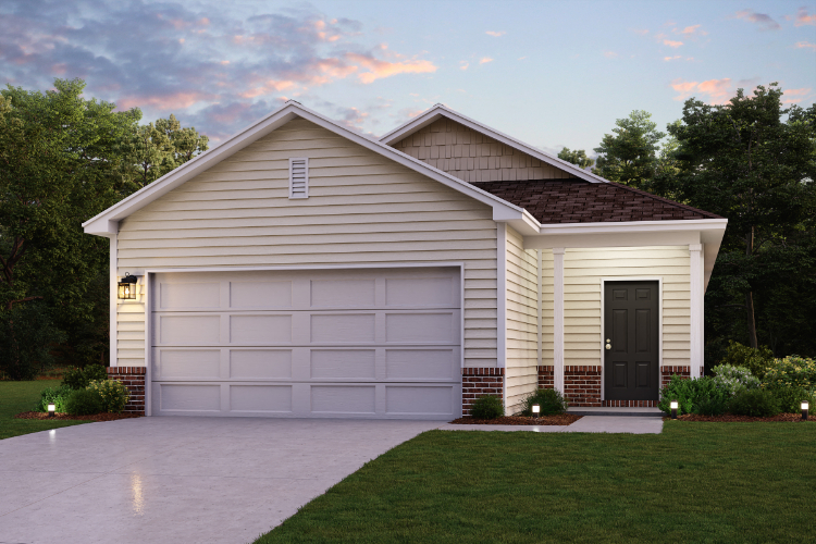 A house with a garage.