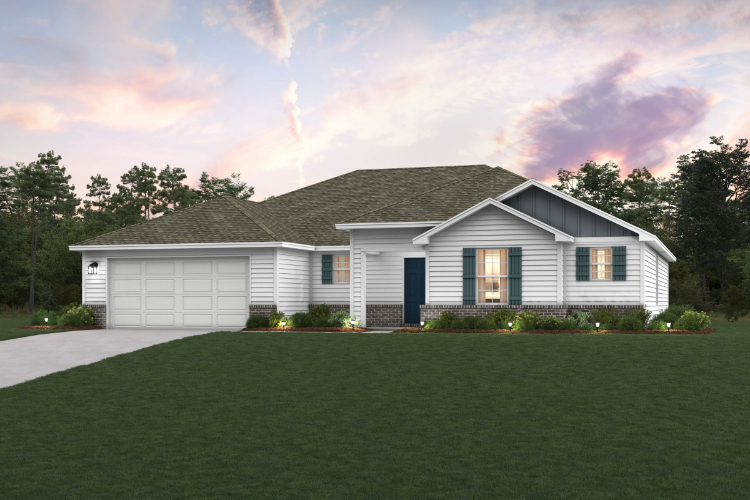 A house with a green lawn.