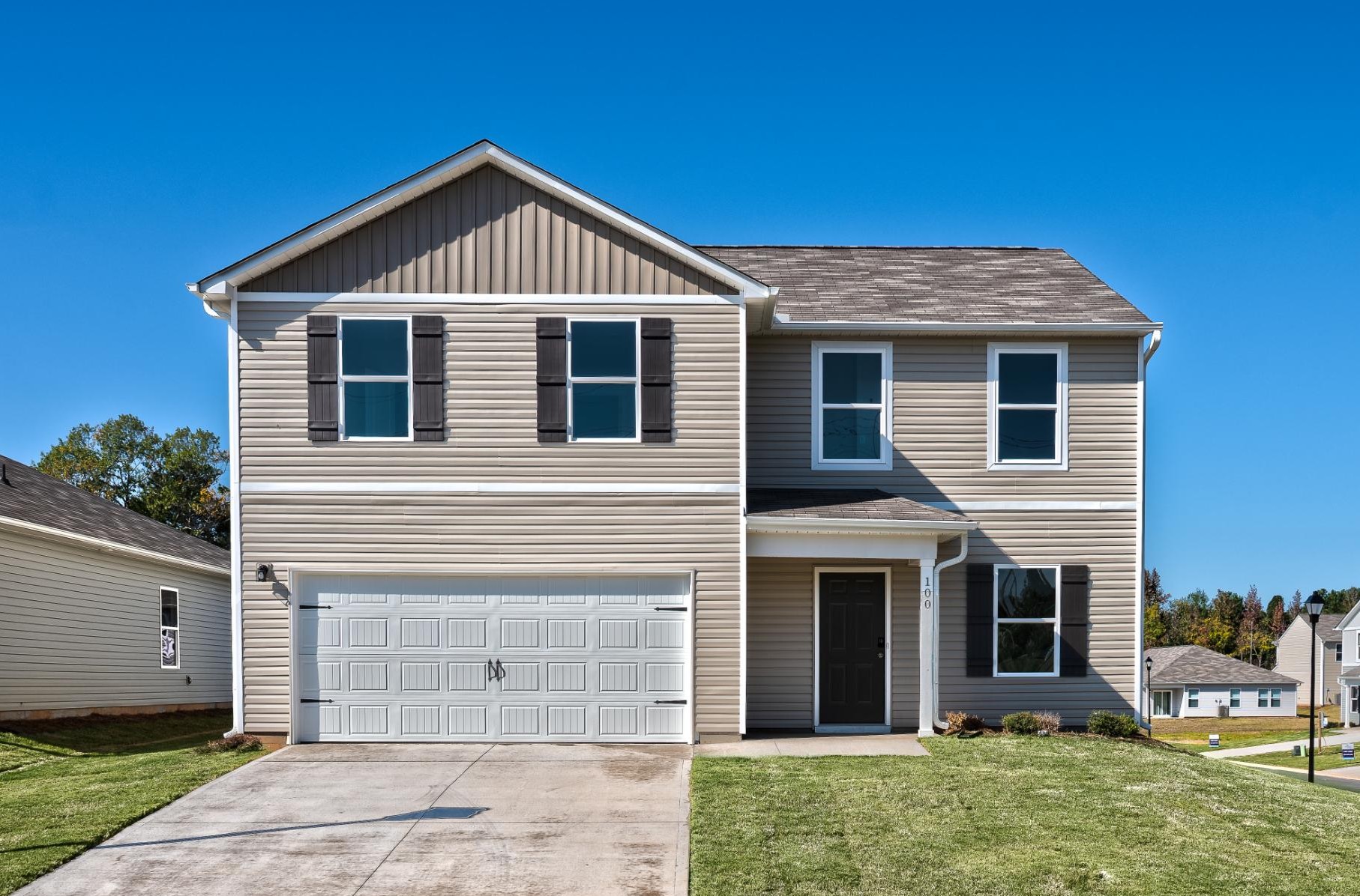 A house with a garage.